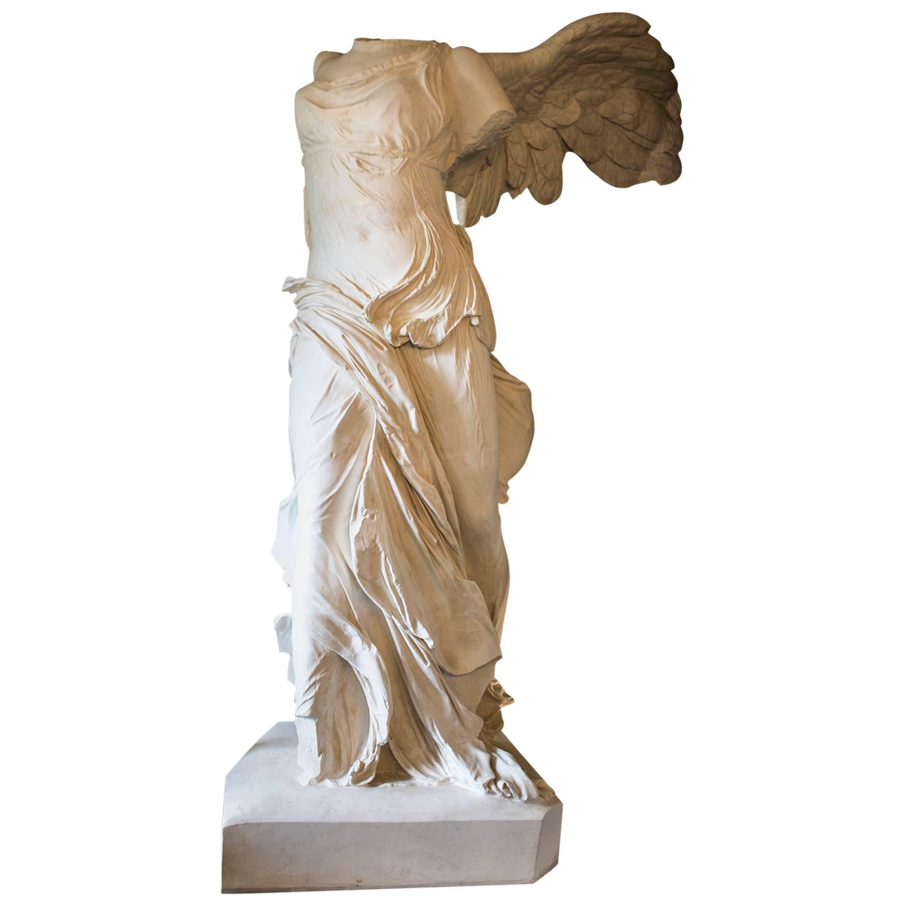 Rare 20th Century Monumental Plaster Nike Statue, Winged Victory of Samothrace For Sale