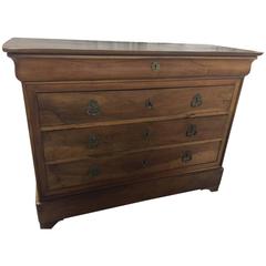 Louis Philippe Burled Walnut Chest from Normandy