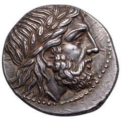 Ancienne pièce grecque en argent tétradrachme du roi Philippe II:: 323 av