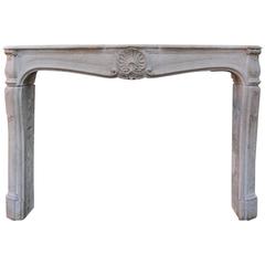 19th Century French Limestone Louis XV Style Fireplace Mantel 12