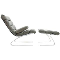 COR Sinus Lounge Chair with Elephant Grey Leather, Reinhold Adolf, Germany, 1976