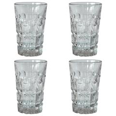 Set of Four Antique Press Moulded Ale Glasses, English, 19th Century