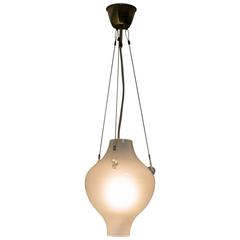 Rare and Elegant Glass Drop Shaped Pendant Lamp, Denmark, 1940s 12