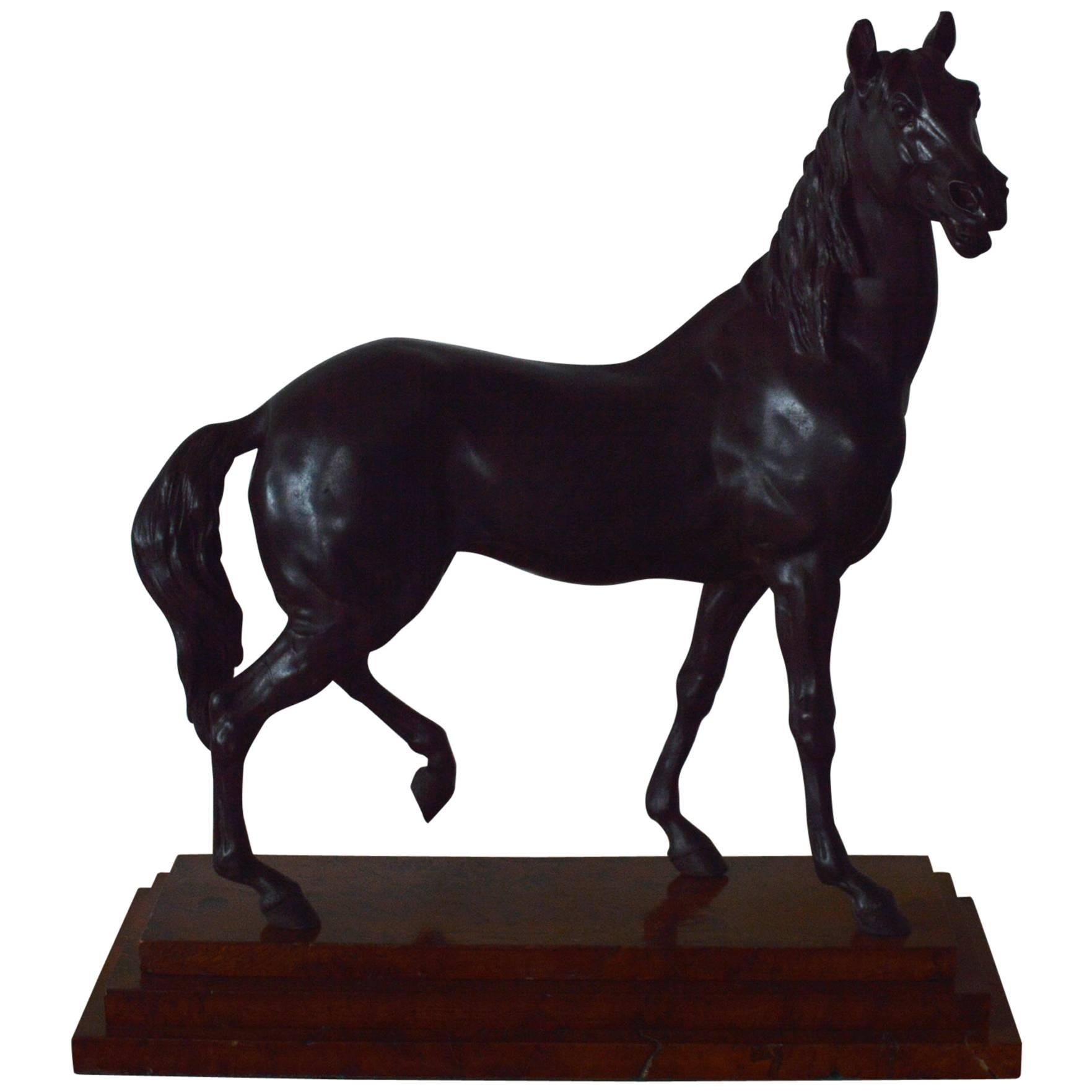Antique Equestrian Bronze Style Figure, French, 19th Century