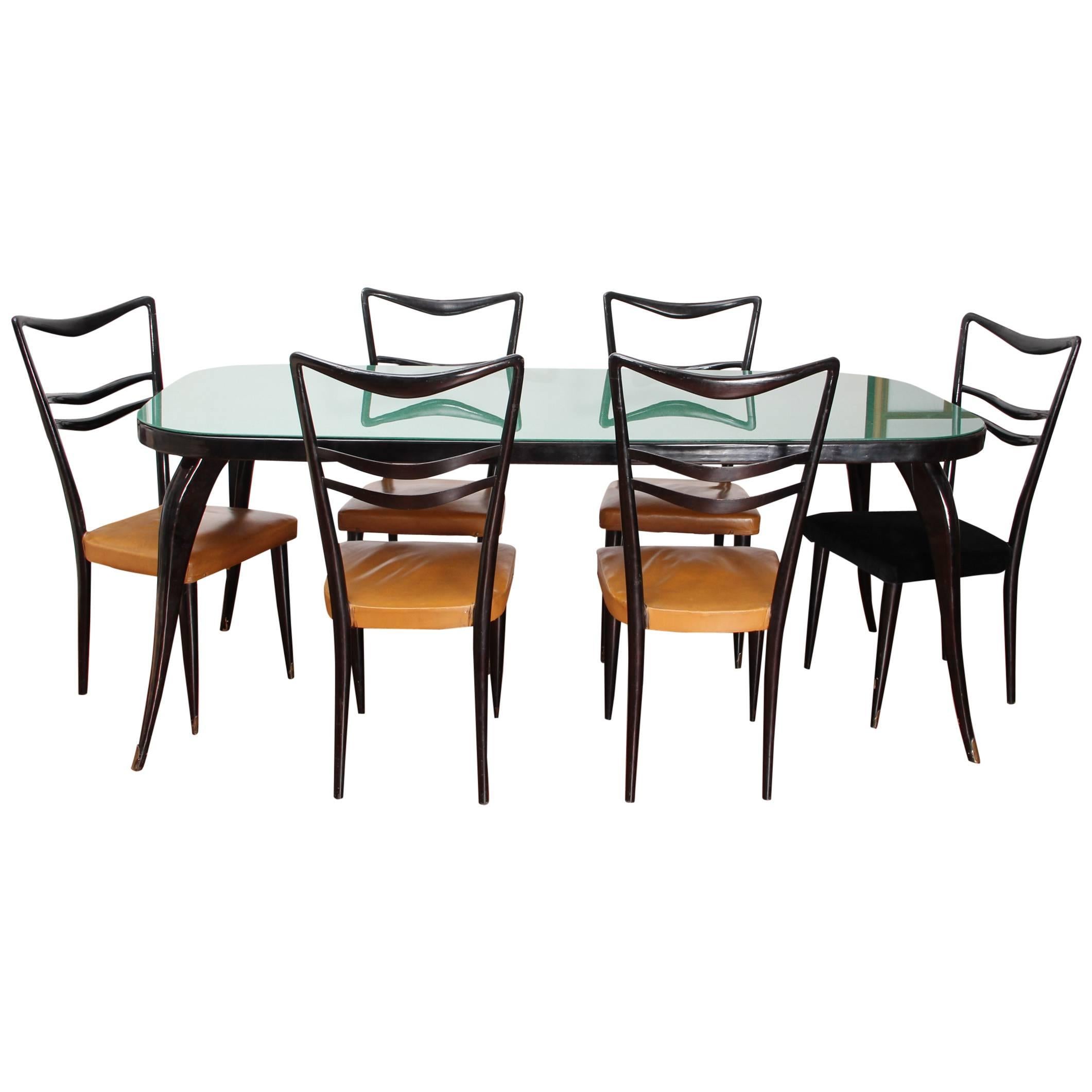 Beautiful Italian Dining Room Set in the Style of Paolo Buffa from the 1950s