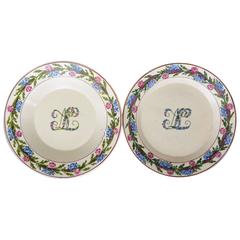 Pair of Neoclassical Floral Banded Creamware Plates 9