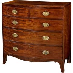 George III Mahogany Caddy-Topped Bow Front Chest of Drawers