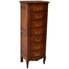 Tall French Cherrywood Chest of Drawers