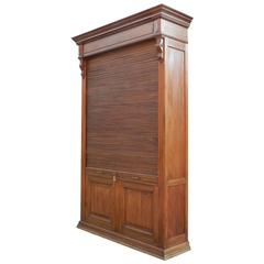 Louvered-Door Cabinet in Mahogany and Solid Oak, circa 1900 9