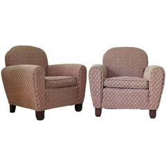 Pair of Art Deco Upholstered Club Chairs, France, circa 1930s 9
