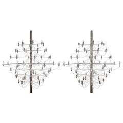 Very Large Pair of Visoi "Scar 120" Chandeliers