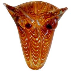 Vintage Rare Art Glass Owl by Cenedese