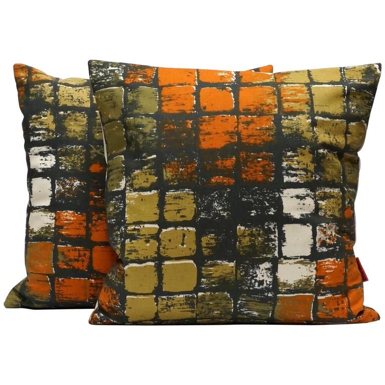 Pair of Mid-Century Modern Decorative Pillows by EllaOsix at 1stdibs