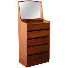 Dillingham Esprit Walnut Tall Chest with Attached Mirror