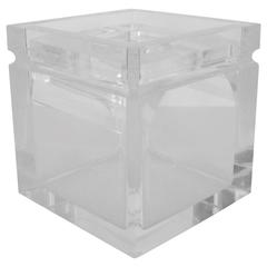 Vintage Lucite Tissue Box in the Style of Charles Hollis Jones, 1970s