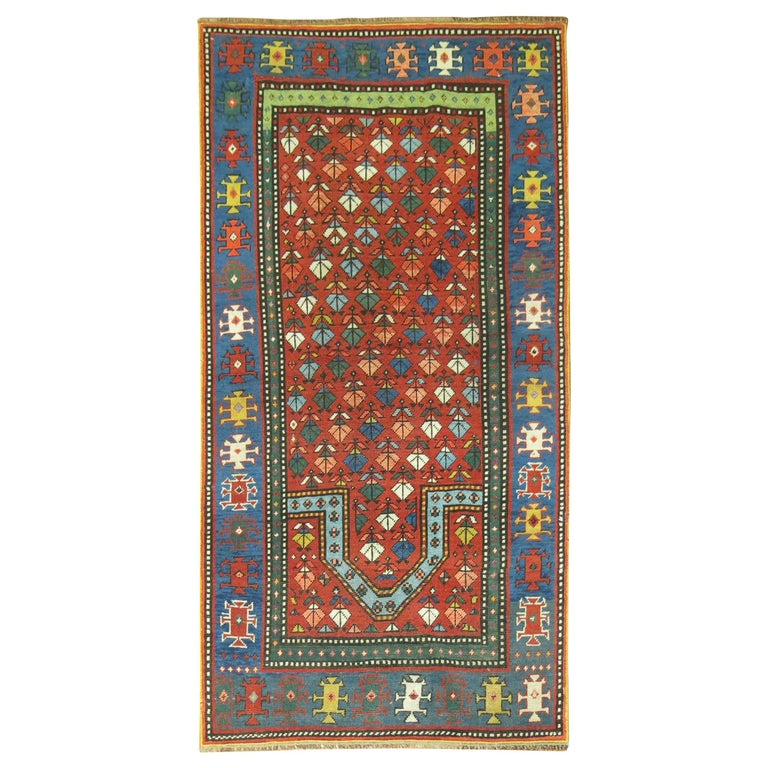 Antique Kazak Prayer Motif Rug For Sale at 1stDibs