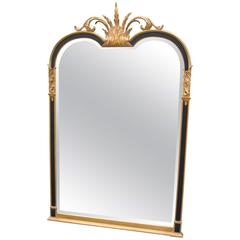 Carved Beveled Mirror by Carvers Guild Regency Style, Black / Gold Finish #5527