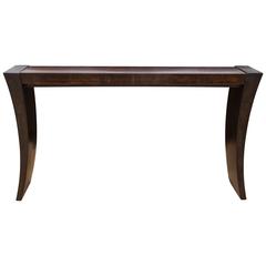 Console Table with Ziricote Wood Top and Hand-Formed Steel Legs 2