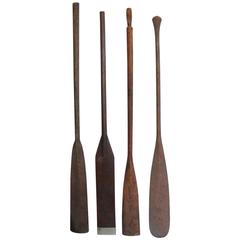 Collection of Four Antique Wooden Oars