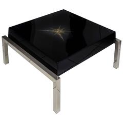 Beautiful Low Coffee Table, Black Lacquered, Maison Guerin, Paris, circa 1970 12
