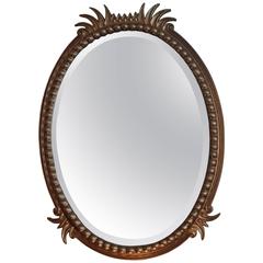 19th Century Hughes Mirror with Oval Golden Frame 8