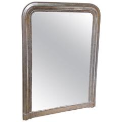 Antique Louis Philippe Silver Leaf Mirror from France