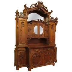 Antique Impressive Art Nouveau Austrian Server or Back Bar