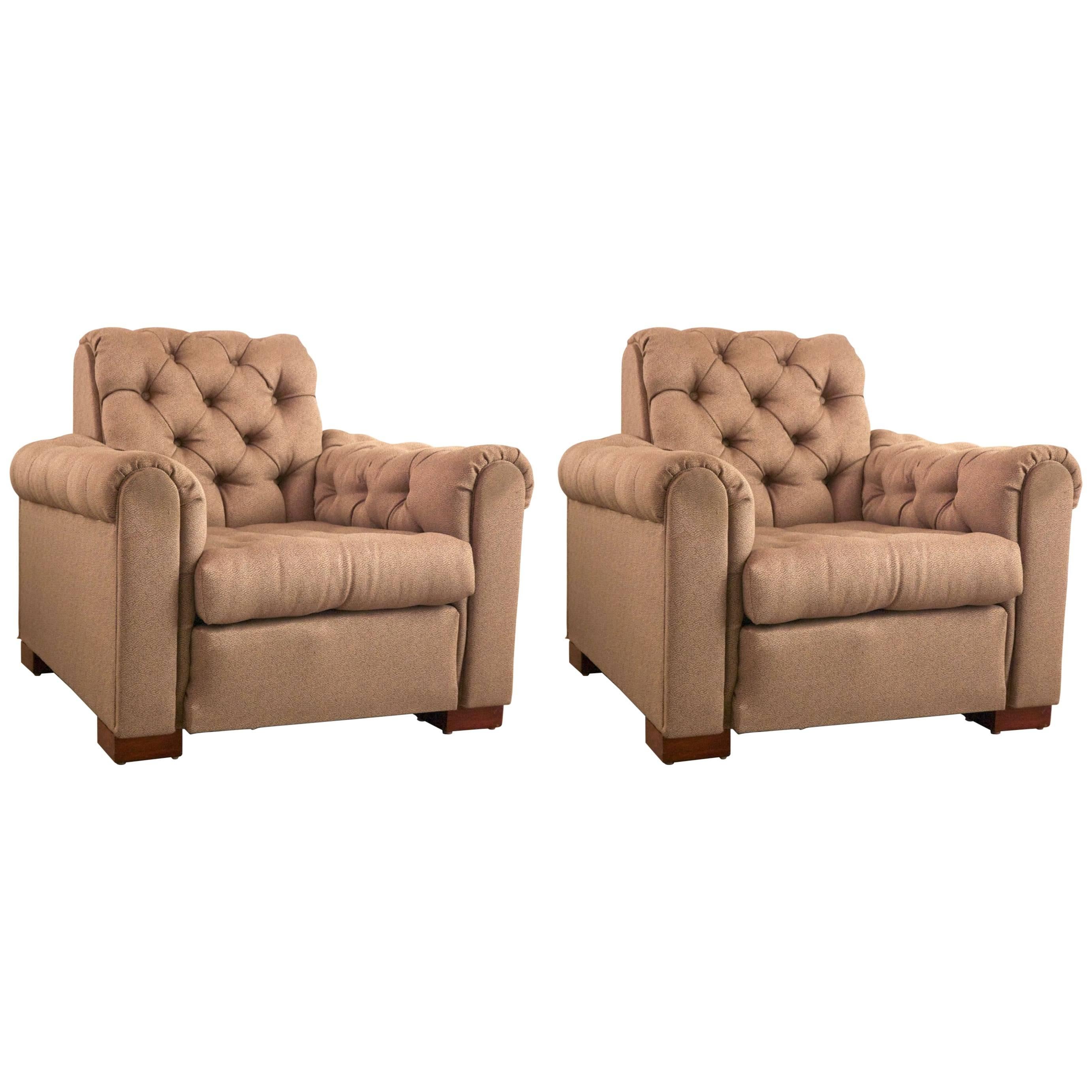 Leon & Maurice Jallot, Pair of Club Chairs