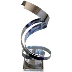 Aluminum Ribbon Kinetic Sculpture by Dan Murphy 3
