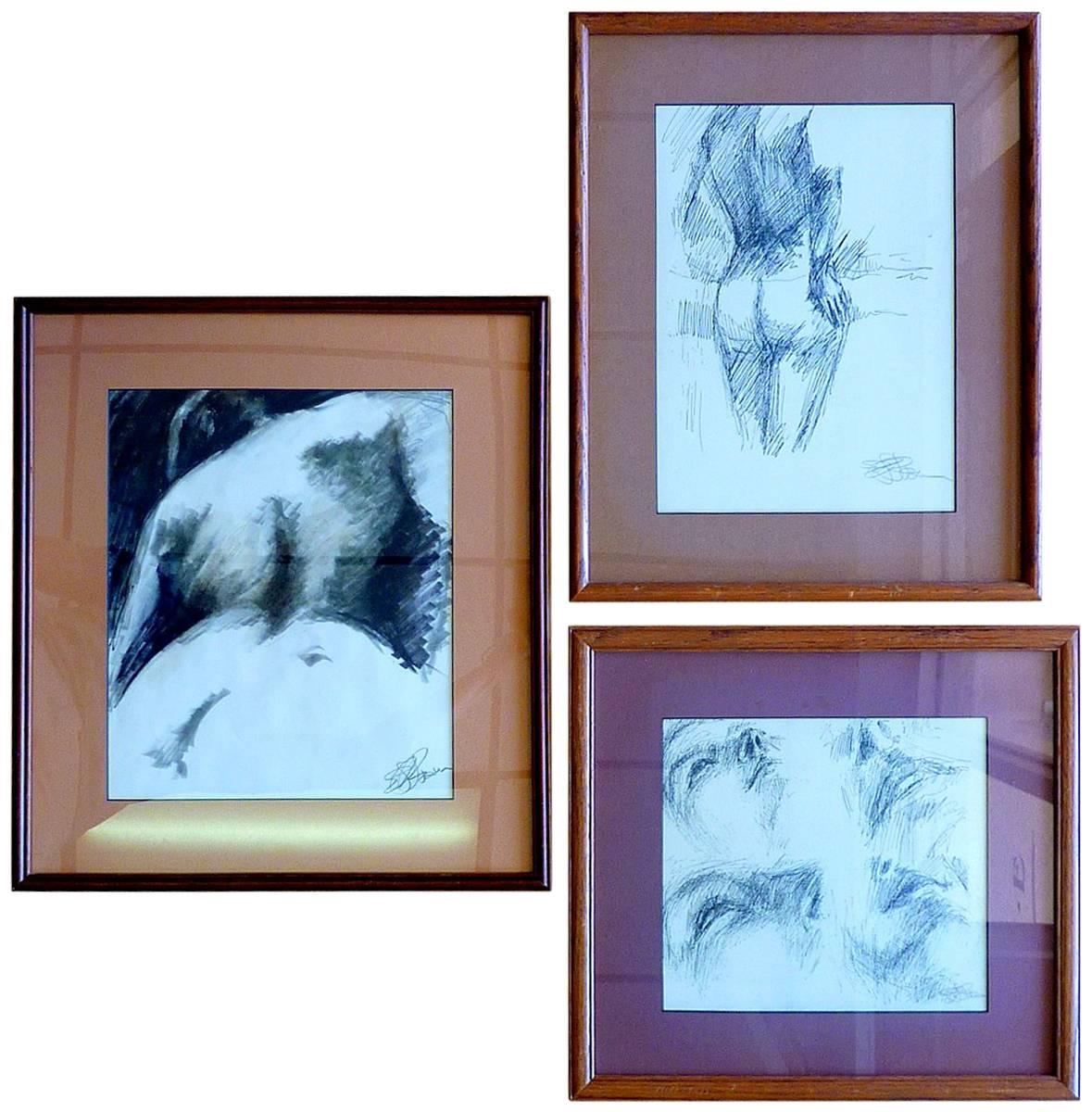 Three Original Sketches by Ed Rosen For Sale