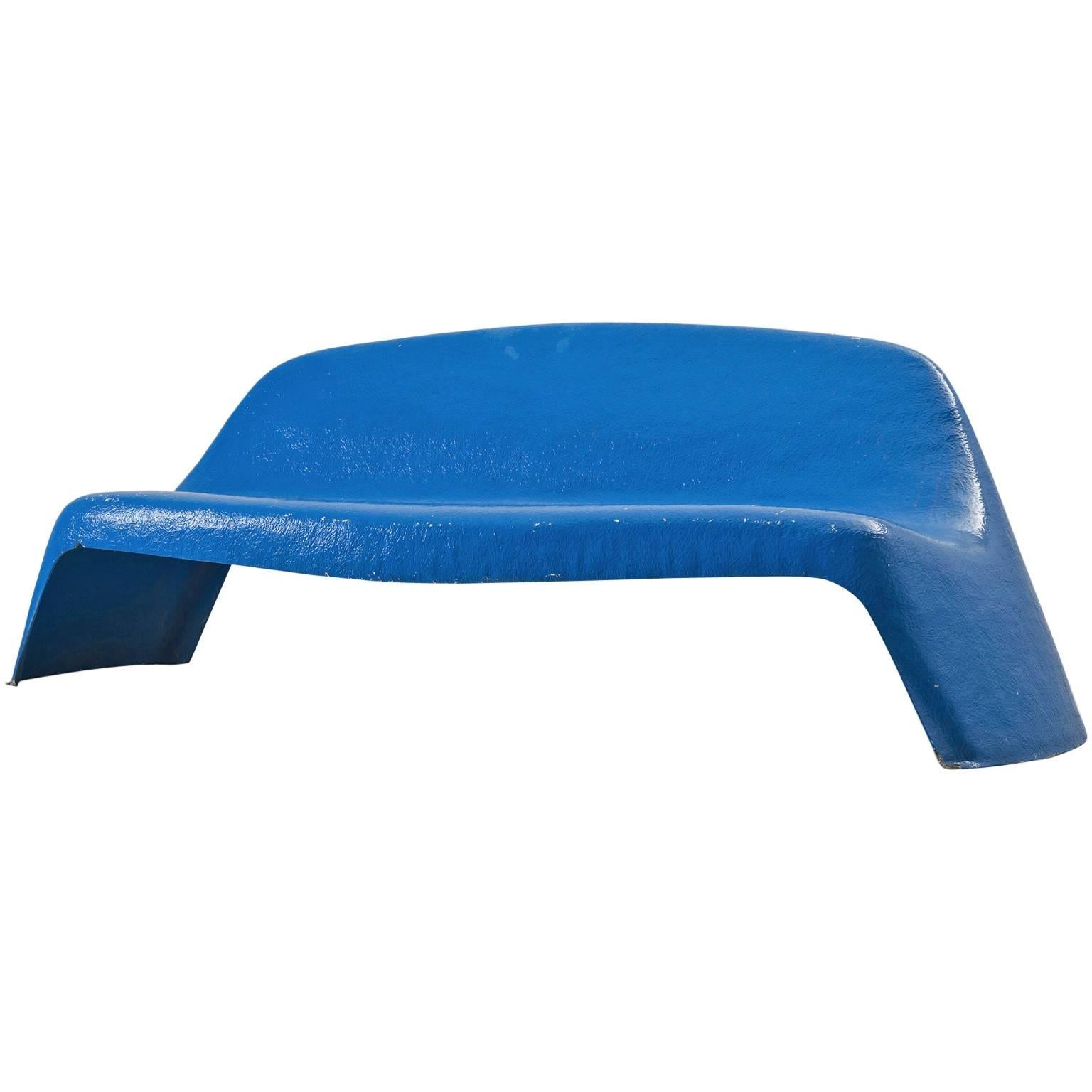 Walter Papst Blue Colored Bench for Wilkhahn