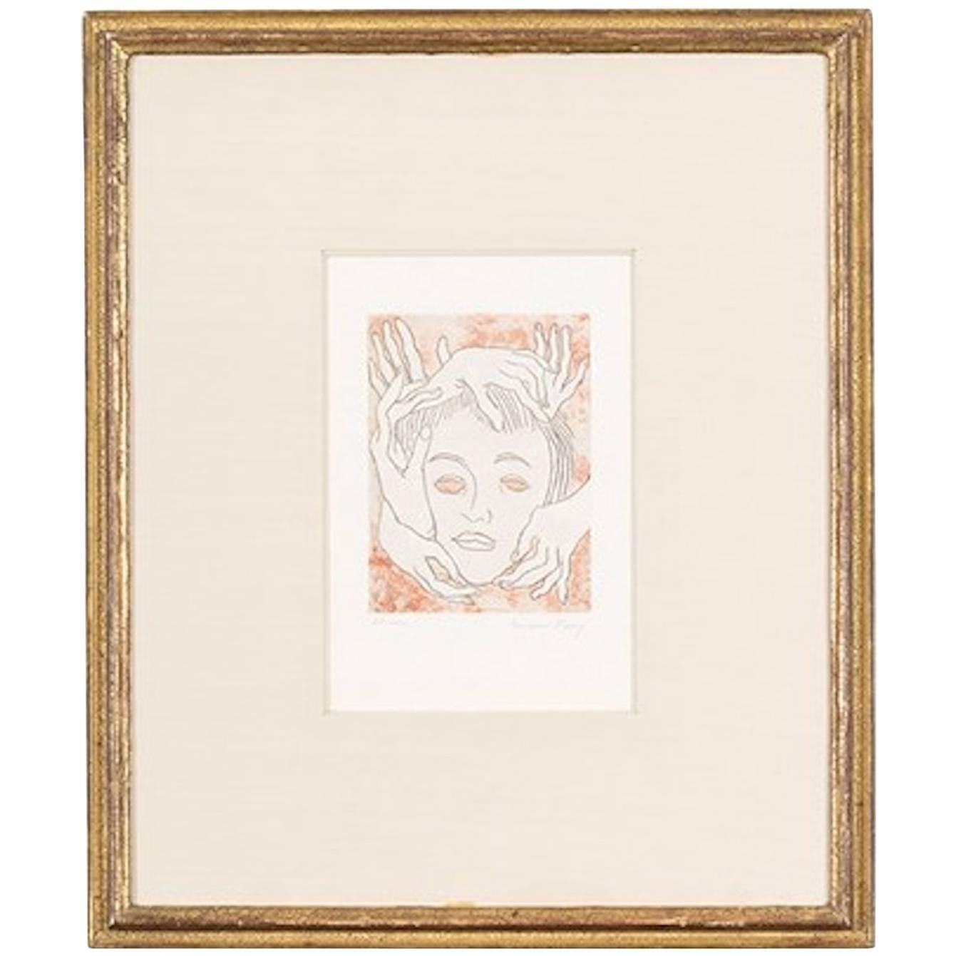 "Masque" Aquatint, Signed by Man Ray, circa 1968