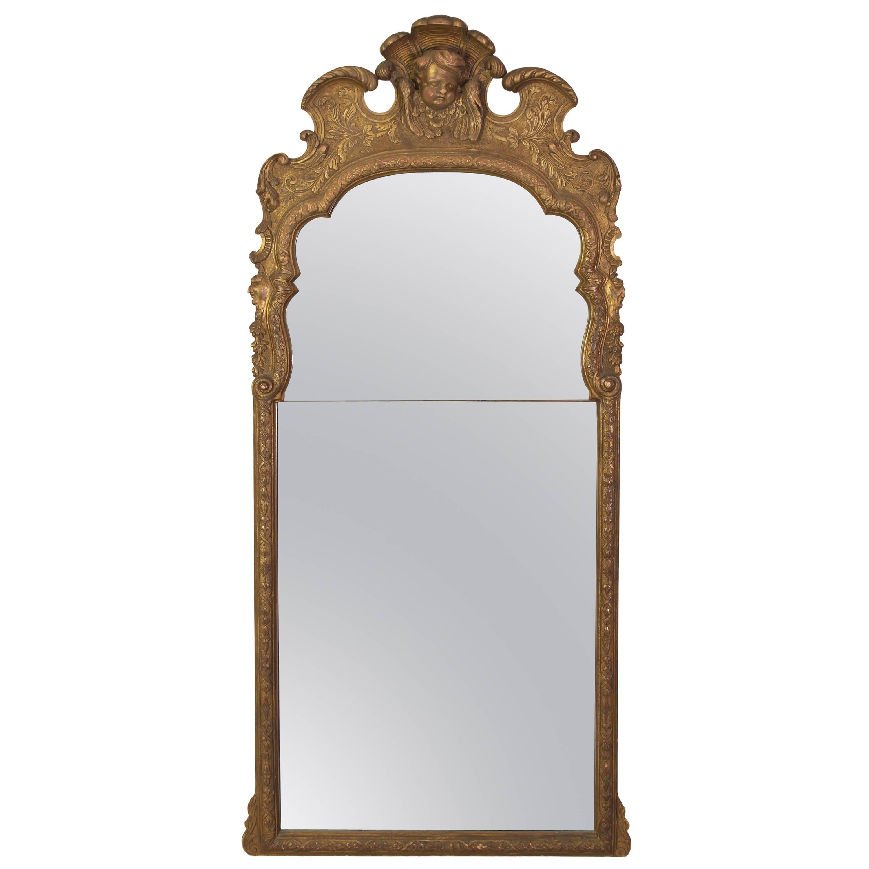 George II Style Carved Wood Pier Mirror