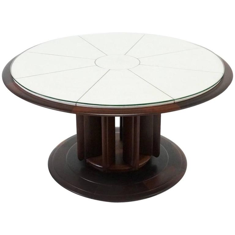 Round Italian Rosewood Center or Coffee Table, 1950s For Sale at 1stdibs