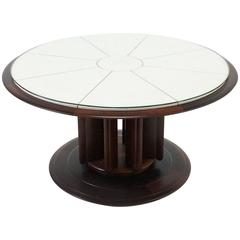Round Italian Rosewood Center or Coffee Table, 1950s