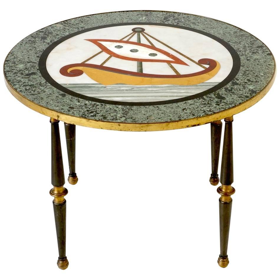 Italian Figurative Marble Side Table