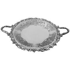 English, Sterling Silver, Two Handled Pastry / Hors D'oeuvres Dish