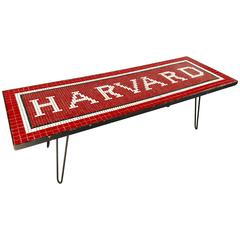 Vintage Harvard Mosaic Coffee Table
