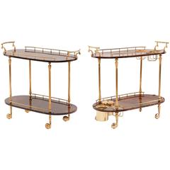 Pair of Aldo Tura Lacquered Goatskin Barcarts 6