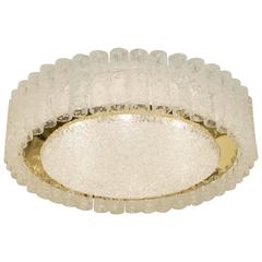 Grand Scale Doria Flush Mount Chandelier with Brass Surround