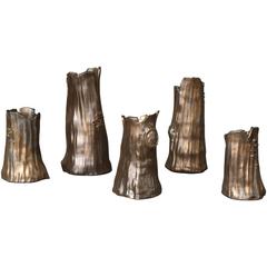 Loie Acevedo Faux Bois Ceramic Vases