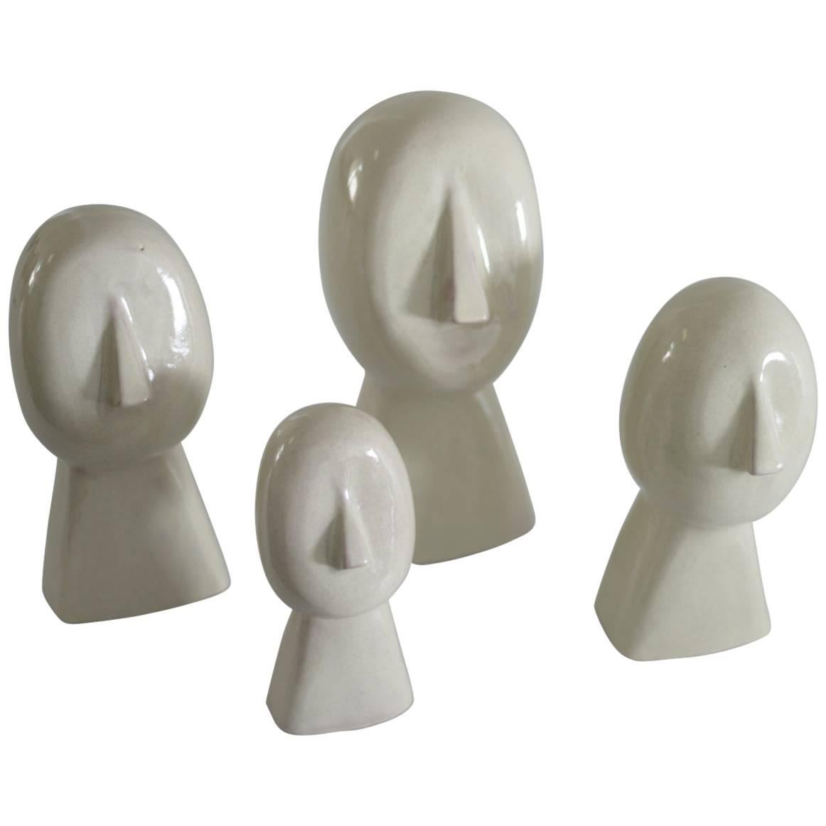 White Human Sculptures of Talavera “The Family” by Gerardo Chapital For Sale