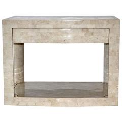 Two-Tier Table in Tessellated Stone by Karl Springer 1