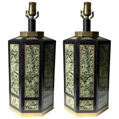 Pair of Tessellated Stone Lamps by Maitland-Smith