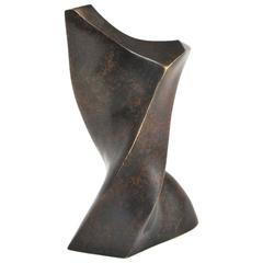 Artist Signed "B. Tomek" Bronze Abstract Torso in Motion Table Sculpture