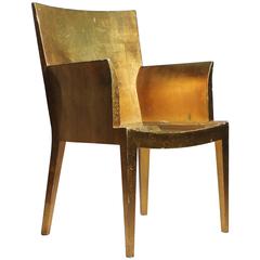 Vintage Karl Springer JMF Applied Gold Leaf Armchair (Gilt) 2