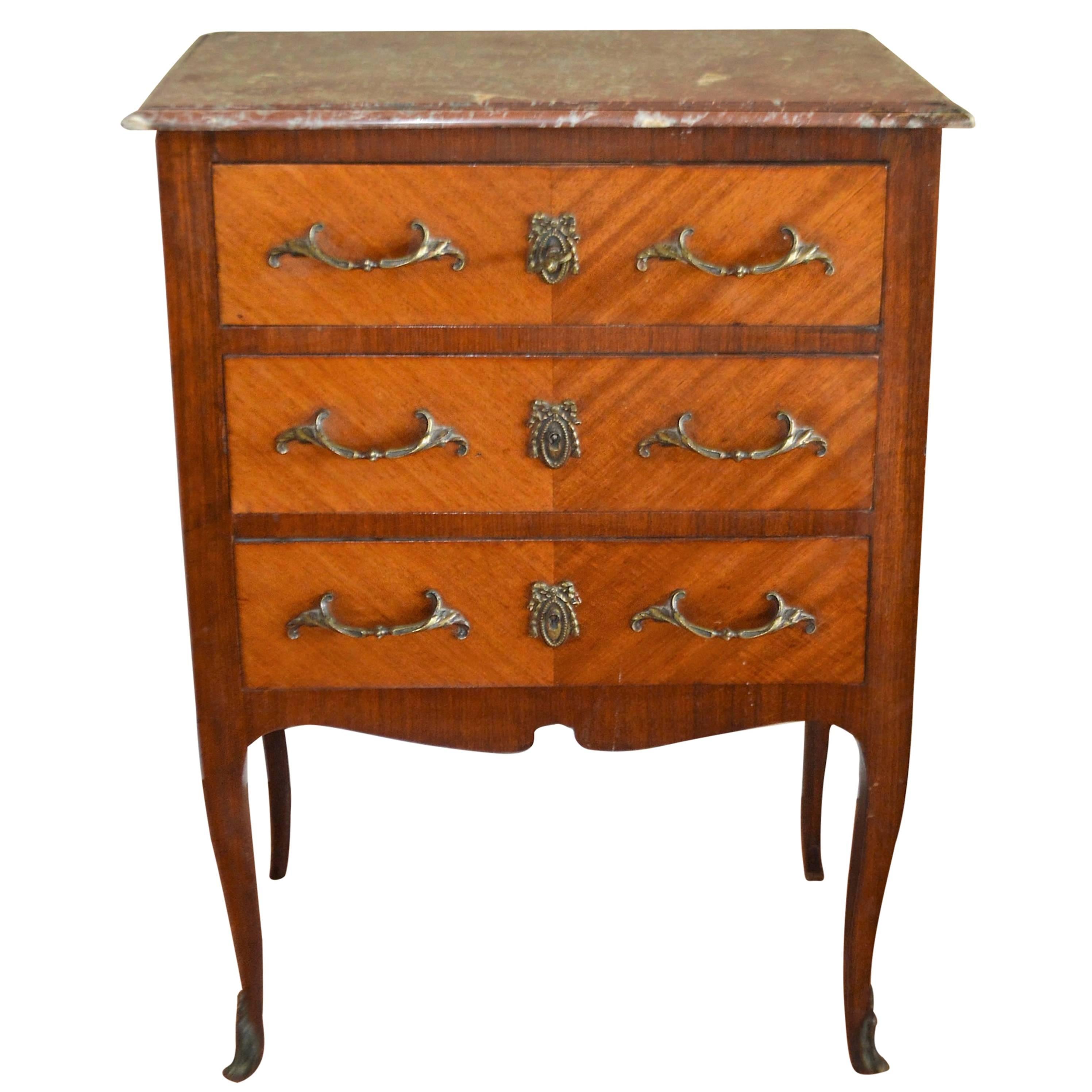 Louis XVI Style Inlay Wood Small Commode For Sale