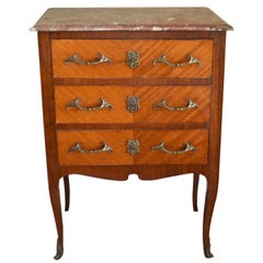 Louis XVI Style Inlay Wood Small Commode