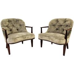 Pair of Janus Armchairs by Edward Wormley for Dunbar, Newly Reupholstered