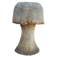 Vintage Carved Oak Mushroom